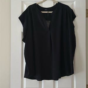 Gibson Black Waffle Top Plus Size